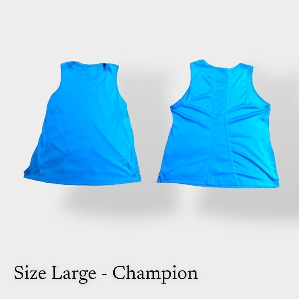 Champion Women's Large Blue Tank Top fitness‎ athletic wear workout airy shirt